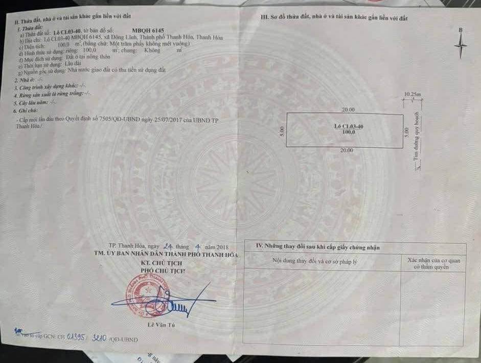 Đất nền Đông Lĩnh, 100m², giá 3 tỷ - Đầu tư sinh lời ngay!