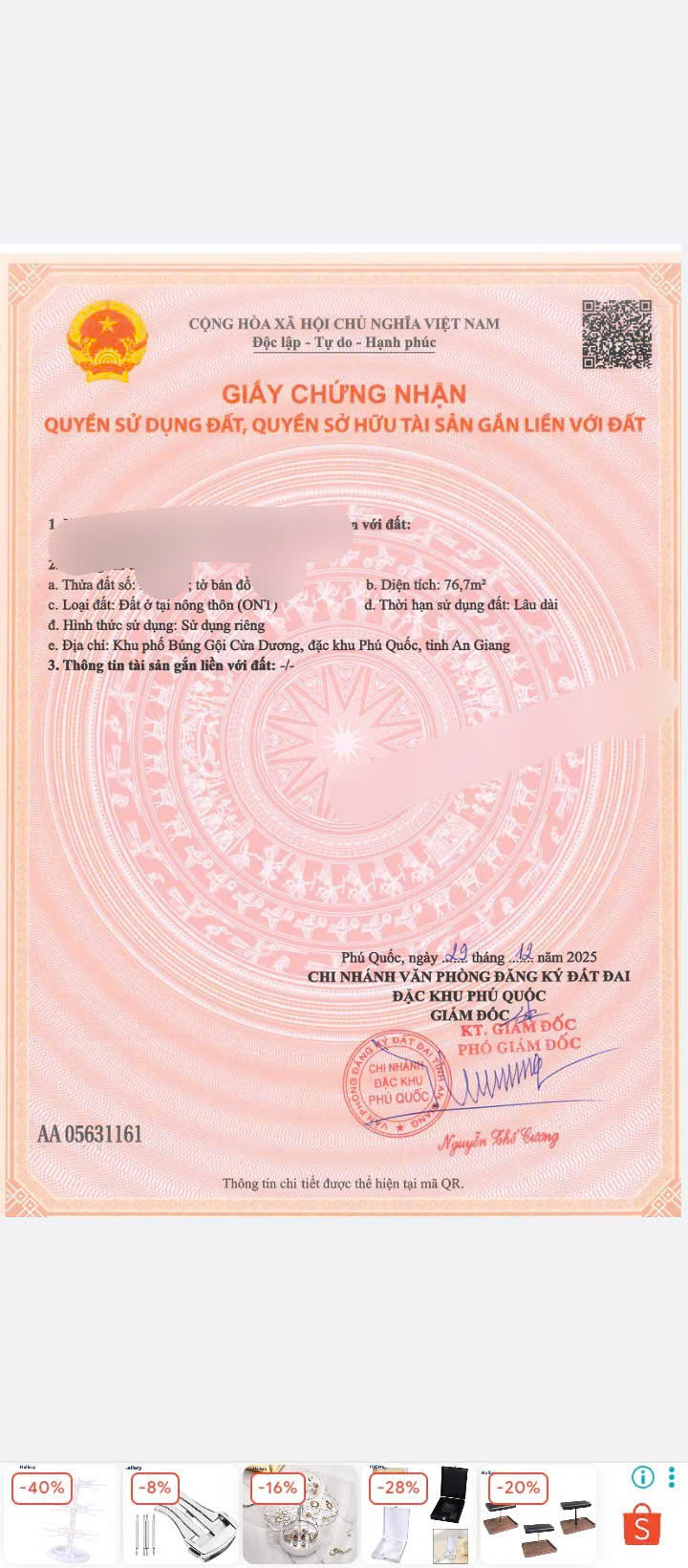 Đất thổ cư Cửa Dương, Phú Quốc 77m² giá 925 triệu - Cơ hội đầu tư hiếm có!