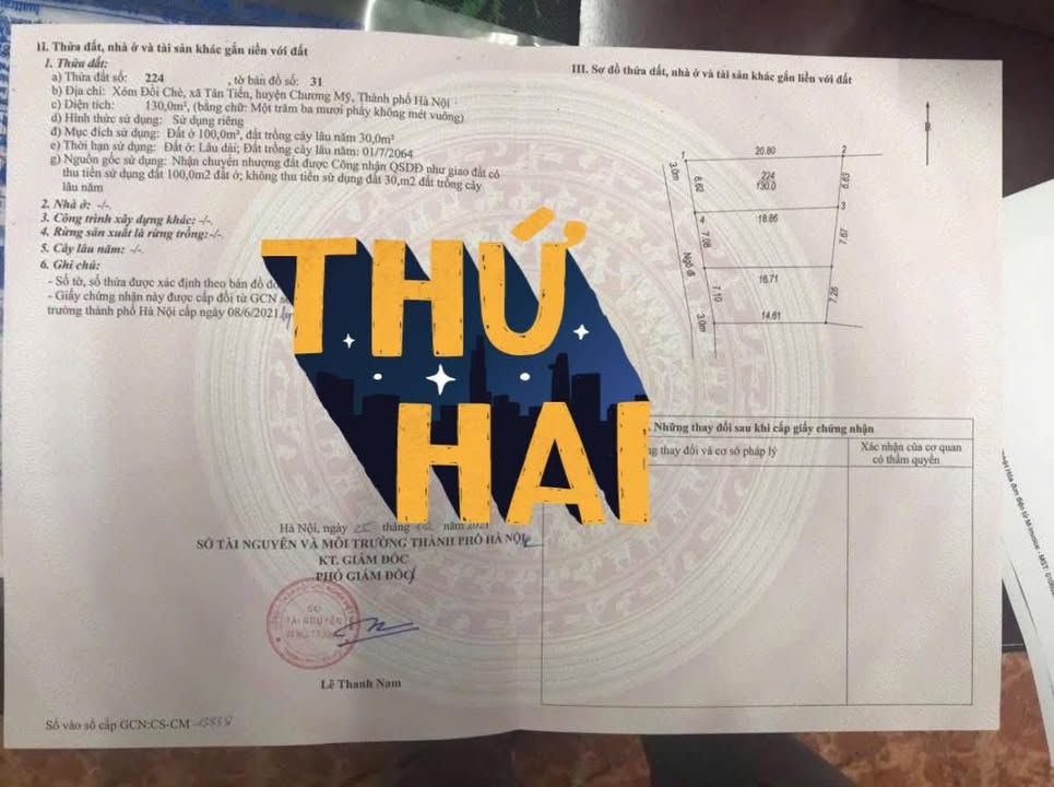 Đất nền 130m² tại xã Xuân Mai giá 1.99 tỷ - Cơ hội đầu tư sinh lời!