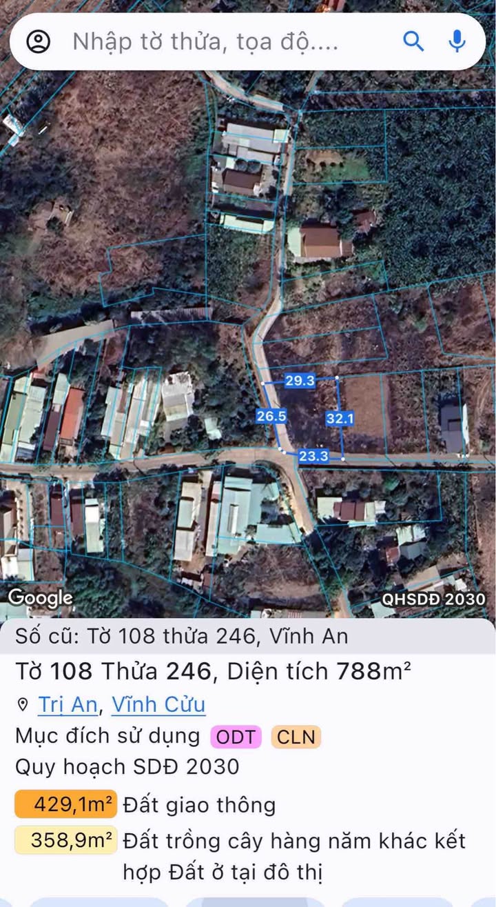 Đất thổ cư Vĩnh An 70m² giá 2.2 tỷ - Sổ đỏ chính chủ, 3 mặt tiền đẹp!