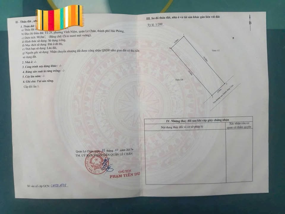 Đất nền Vĩnh Niệm 90m² giá 12 tỷ - Sổ đỏ chính chủ, view thoáng!