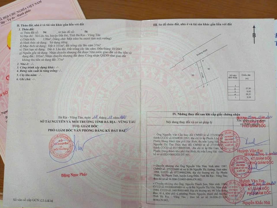 Đất nền Lộc An, Đất Đỏ 138m² giá 2.5 tỷ - Cần bán gấp từ chính chủ!