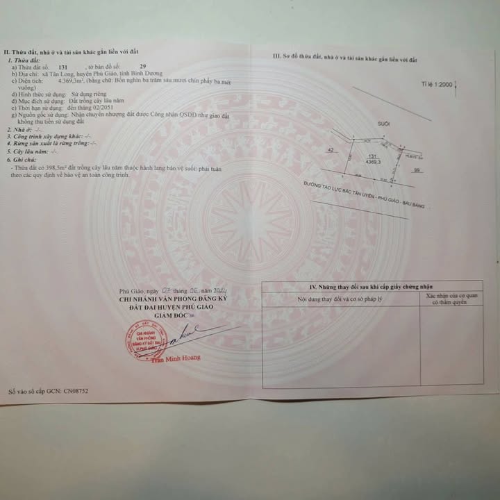 Đất nền Phú Giáo, Bình Dương 4369m² giá 21.675 tỷ - Mặt tiền Tạo Lực, thương lượng trực tiếp!