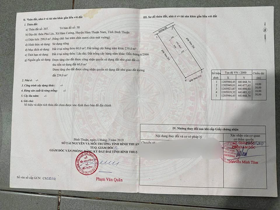 Đất thổ cư 300m² tại Hàm Cường, Bình Thuận - Sổ hồng riêng, giá chỉ 650 triệu!