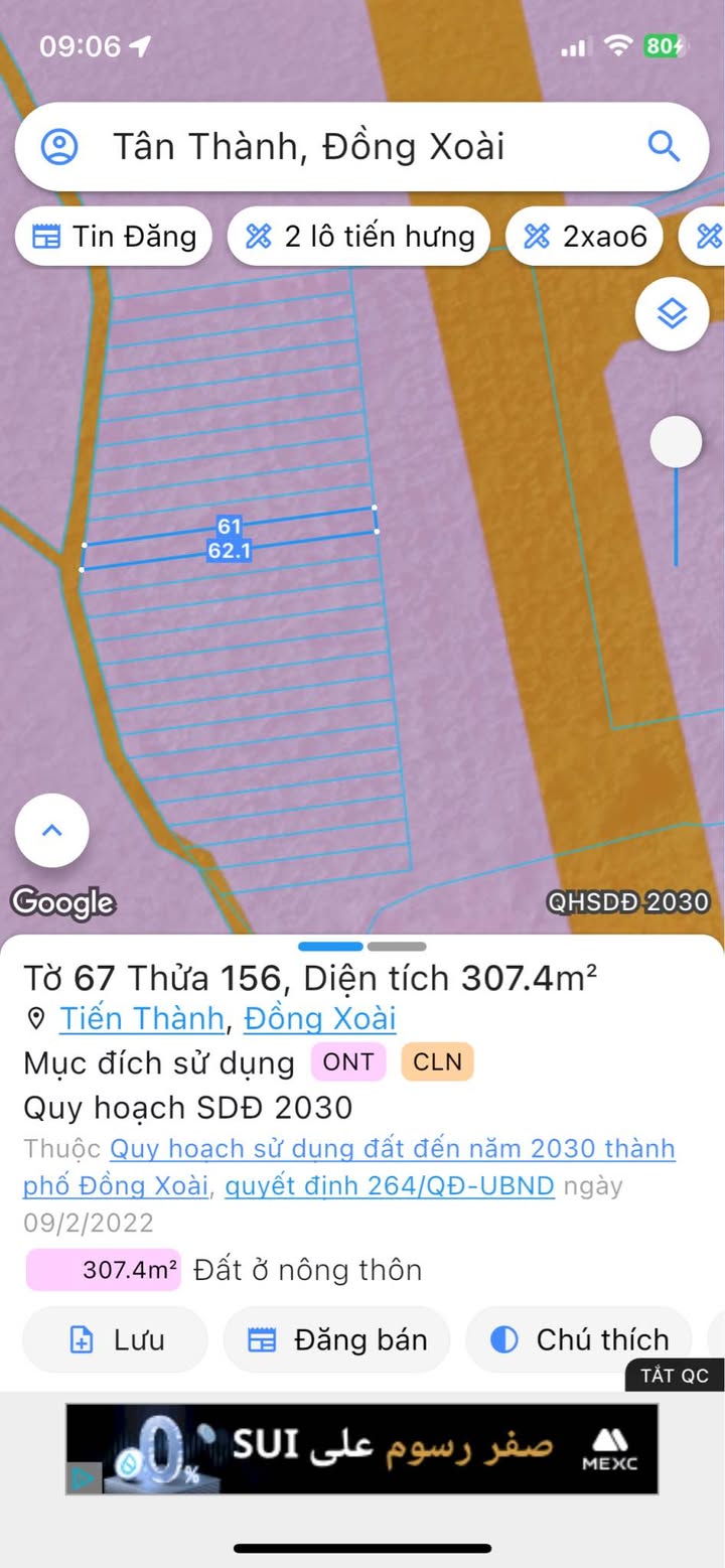 Đất nền Tân Thành Đồng Xoài 310m² giá chỉ 290 triệu - Cơ hội đầu tư không thể bỏ lỡ!