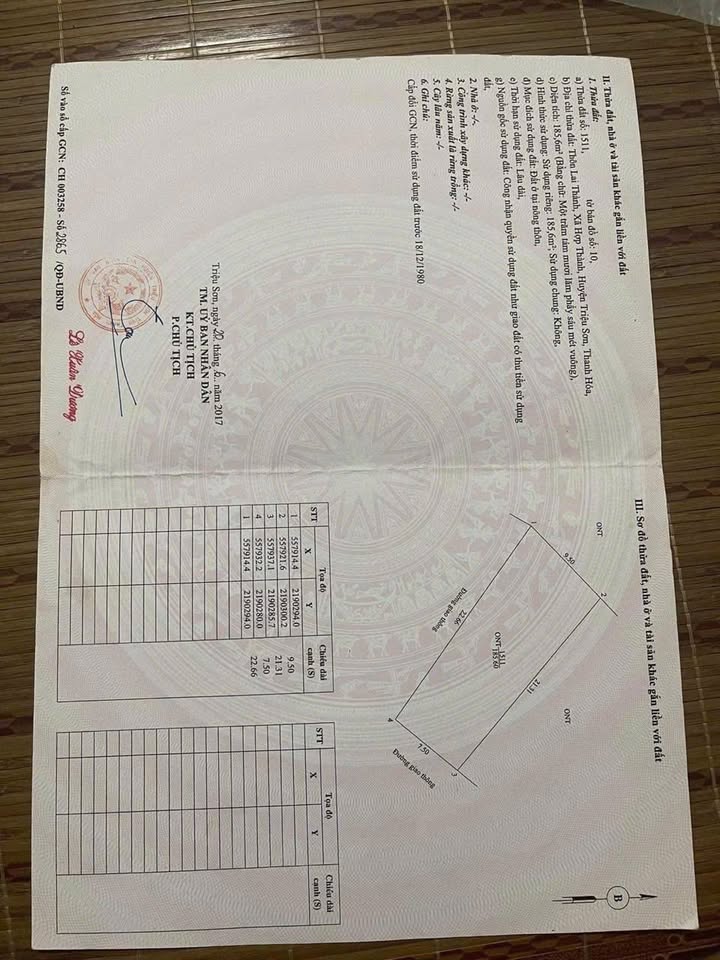 Đất nền 2 mặt tiền Hợp Thành, Triệu Sơn 165m² giá chỉ 9xx triệu - Cơ hội đầu tư lý tưởng!