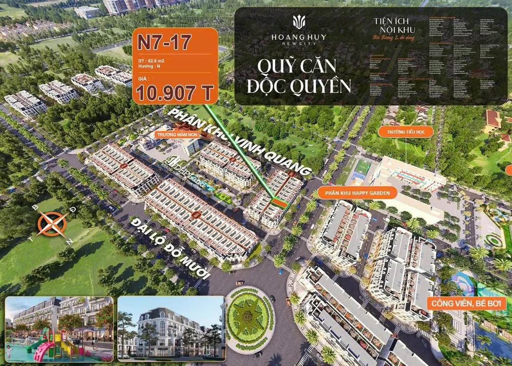 Shophouse Hoàng Huy New City Thủy Nguyên 82.5m² giá 10 tỷ - Kinh doanh tiềm năng trên trục 36m!