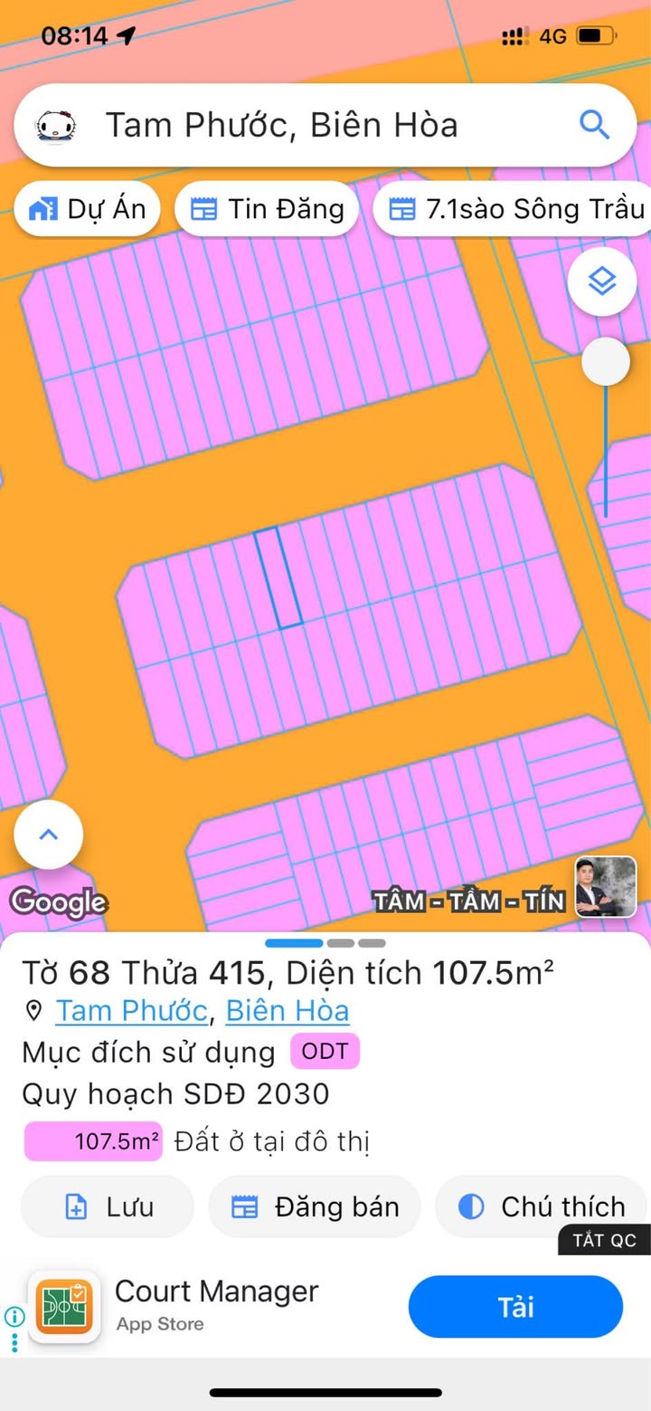 Đất thổ cư Tam Phước Biên Hòa 107.5m² giá 2.4 tỷ - Cơ hội đầu tư lý tưởng!