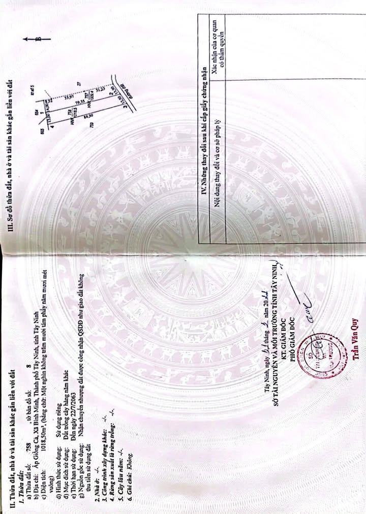 Đất nền Ấp Giồng Cà, Bình Minh, Tây Ninh 2184m² chỉ 2.94 tỷ - Cơ hội đầu tư sinh lời!