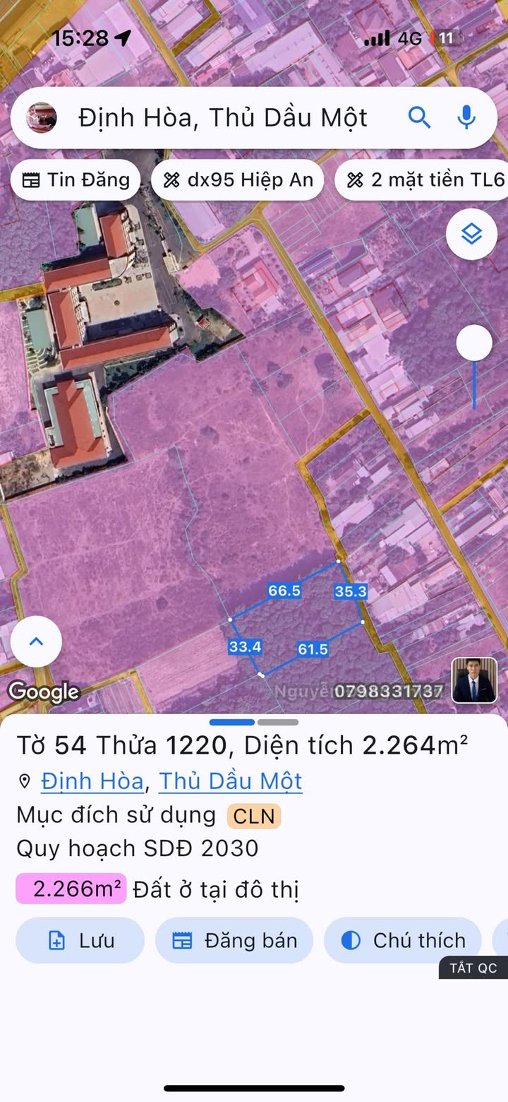 Đất thổ cư Định Hòa Thủ Dầu Một 2264m² giá chỉ 10.233 tỷ - Cơ hội đầu tư tuyệt vời!