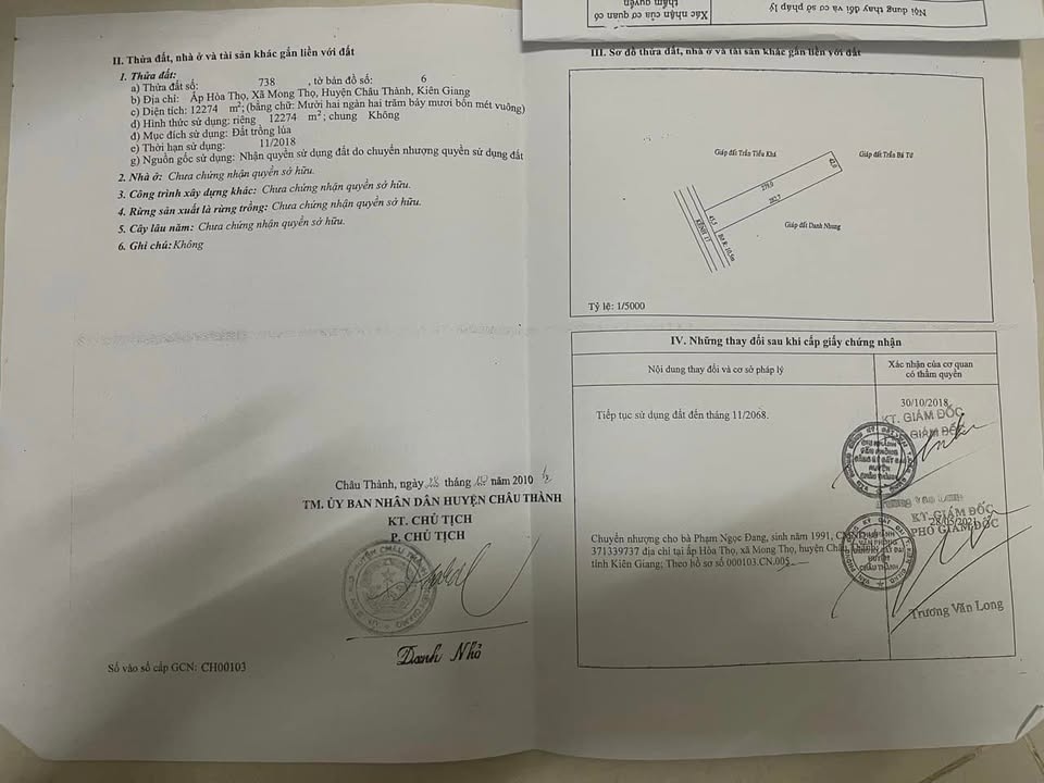 Đất nền 12 công tại ấp Hoà Thọ, Châu Thành, Kiên Giang – Giá siêu rẻ, cơ hội đầu tư tuyệt vời!