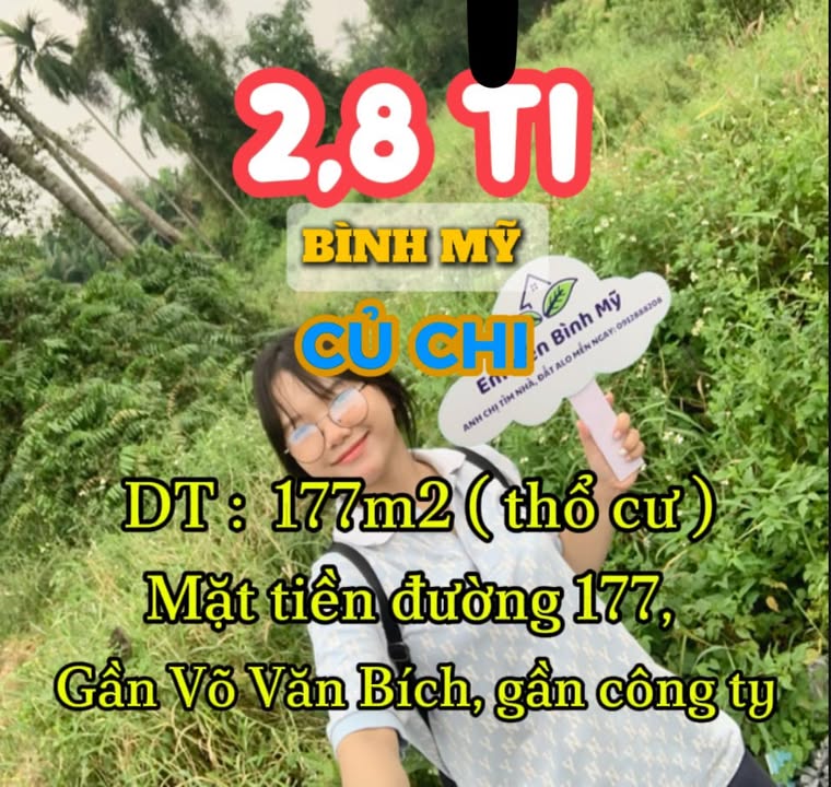 Đất nền Bình Mỹ, Củ Chi 175m² giá 2.8 tỷ - Pháp lý rõ ràng, tiện lợi cho đầu tư!