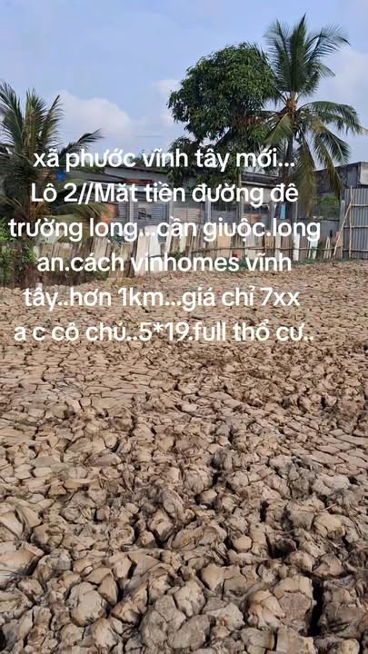 Đất nền mặt tiền Đê Trường Long, 95m² chỉ 750 triệu - Cơ hội đầu tư tuyệt vời!