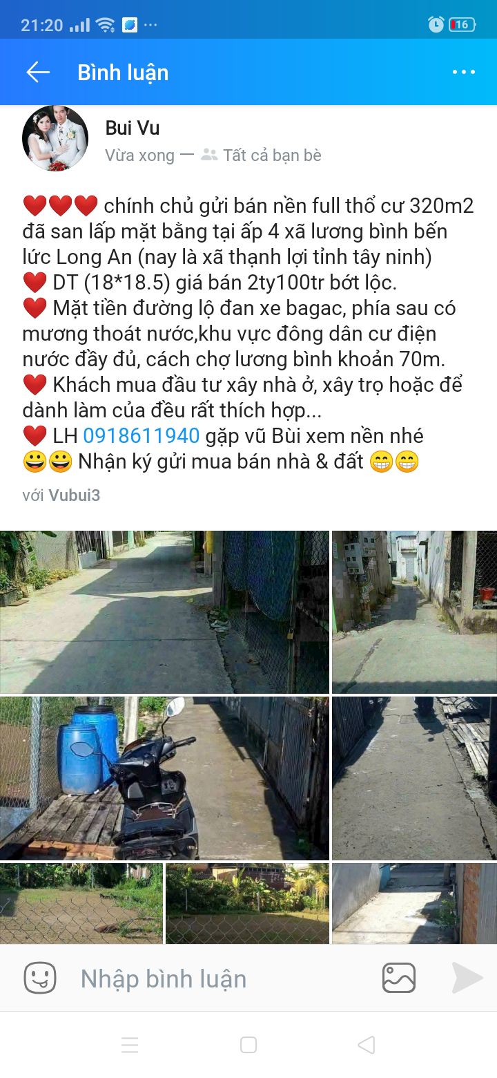 Đất nền Thạnh Lợi Tây Ninh 320m² giá 2.1 tỷ - Đầu tư sinh lời lý tưởng!