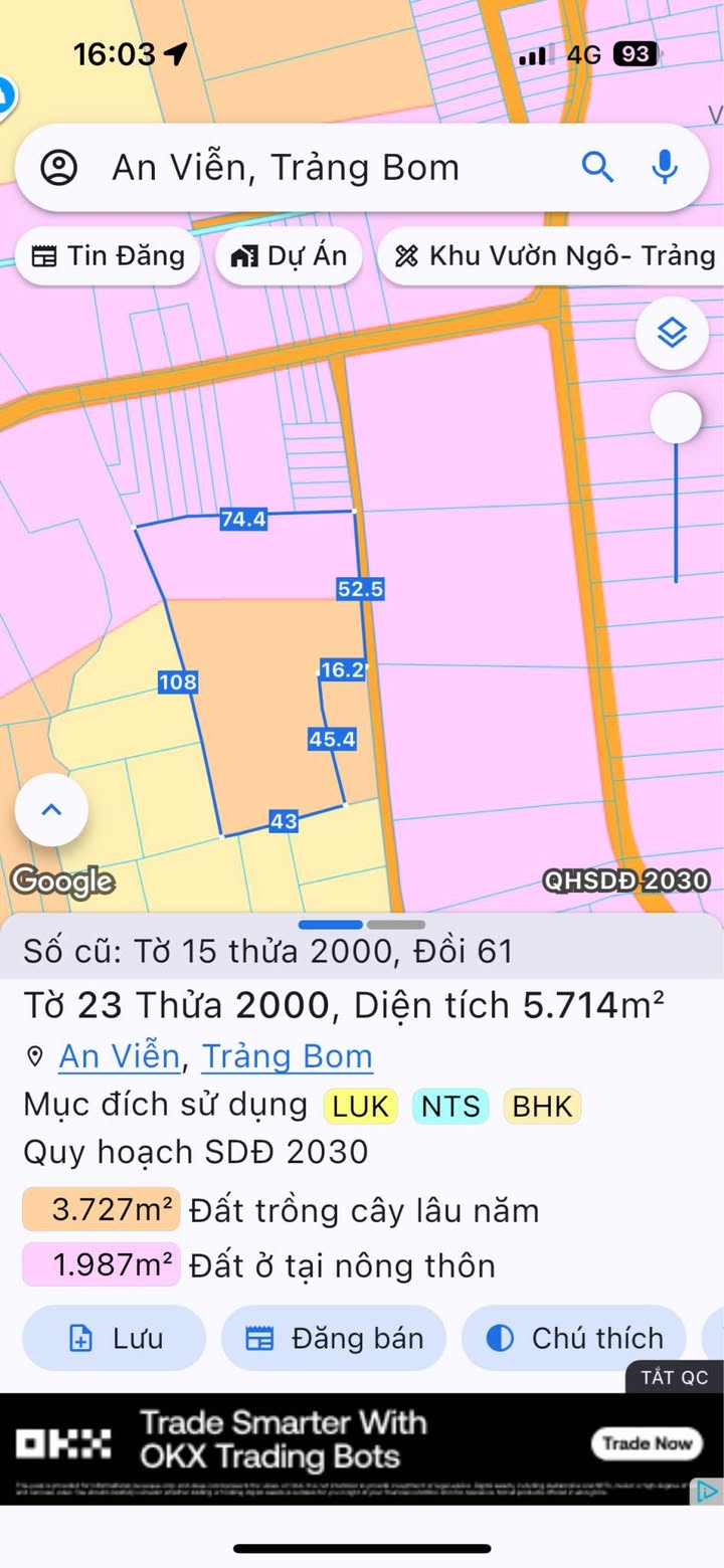 Đất nền 5,7 sào tại An Viễn, Trảng Bom giá 5 tỷ - Đầu tư sinh lời ngay!
