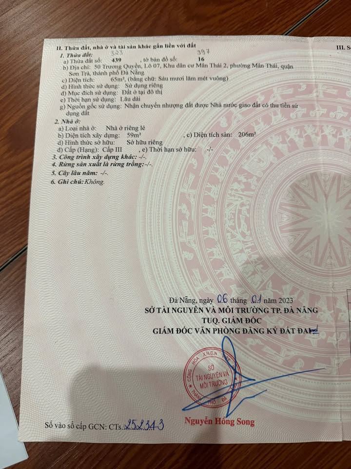 Nhà 3 tầng đường Trương Quyền, Mân Thái, Sơn Trà 65m² giá 9 tỷ - Sẵn sàng vào ở!