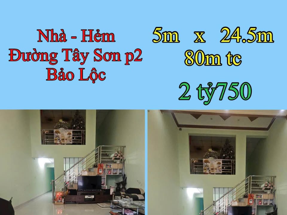 Nhà phố Tây Sơn Bảo Lộc 122.5m² giá 2.75 tỷ - Hẻm lớn ô tô vào tận nơi!