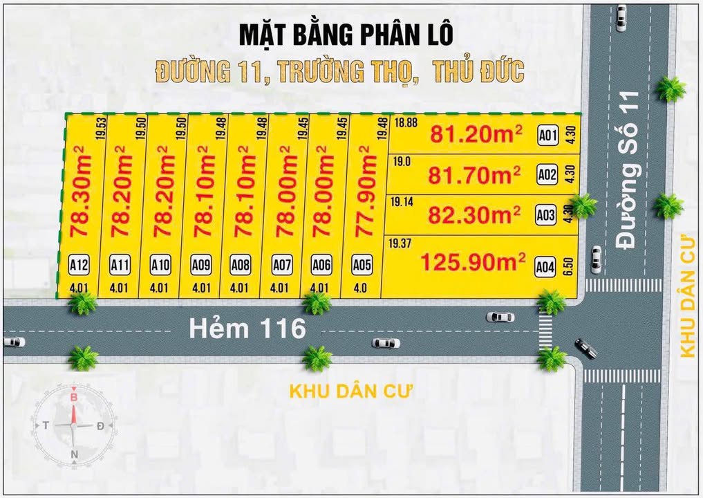 Đất mặt tiền đường Số 11, Trường Thọ, Thủ Đức 81.2m² giá 8.7 tỷ - Cơ hội đầu tư sinh lời!