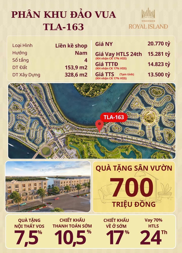 Shophouse Đảo Vua Thủy Nguyên 153m² giá 13.5 tỷ - Đầu tư sinh lời hấp dẫn!