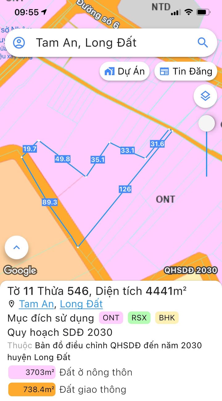 Đất nền Tam Phước Long Điền 4435m² - Cơ hội đầu tư tuyệt vời!