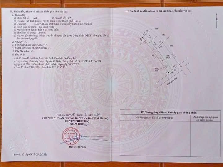 Đất nền Tích Giang Phúc Thọ 50m² giá thỏa thuận - Lô góc siêu đẹp, đầu tư sinh lời!