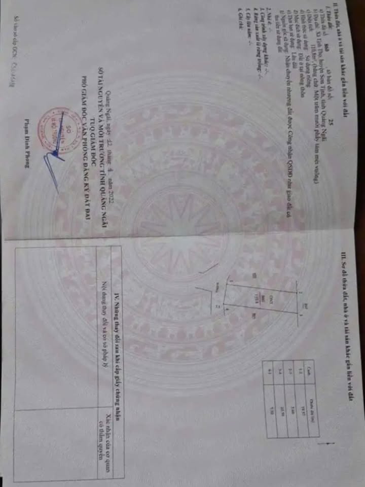 Bán lô đất 110.8m² tại xã Tịnh Thọ, huyện Sơn Tịnh, Quảng Ngãi - Đất đẹp, giá thỏa thuận!