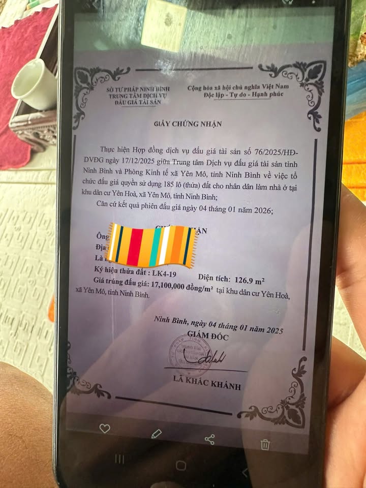 Đất dự án Yên Hòa, Yên Mô 126m² giá 2.166 tỷ - Đầu tư sinh lời ngay!