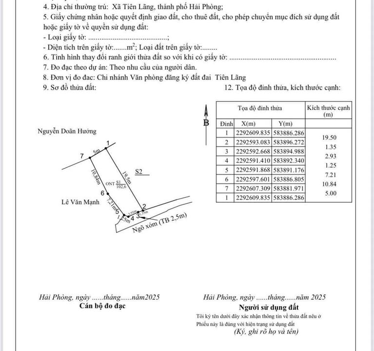 Đất nền Tiên Lãng 102m² giá thỏa thuận - Đầu tư sinh lời ngay!