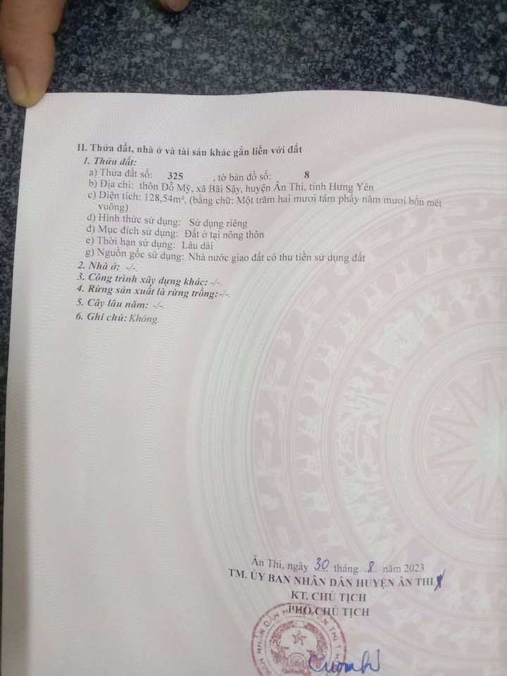 Đất nền Bãi Sậy, Ân Thi 128m² - Vị trí đẹp, giá thỏa thuận!