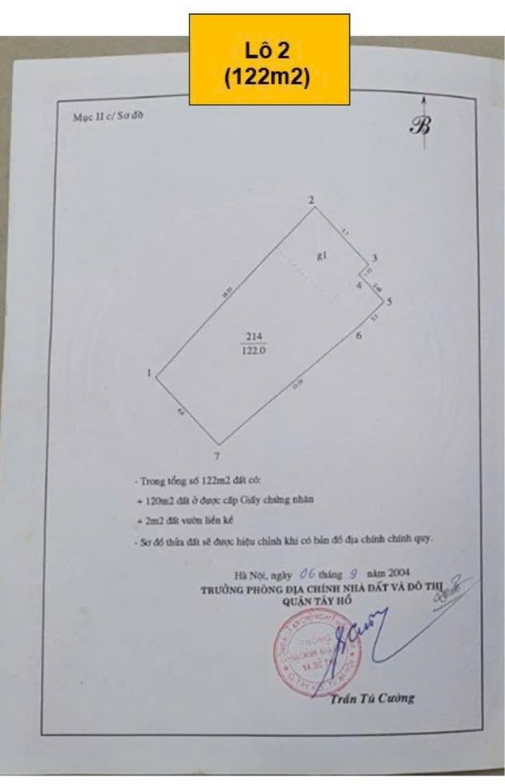 Đất nền Xuân Diệu, Quảng An, Tây Hồ 122m² - Cơ hội đầu tư hấp dẫn!