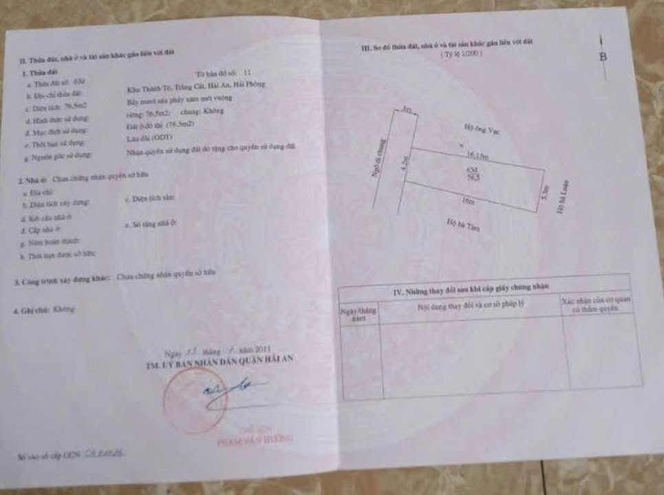 Bán đất ngõ 176 Thành Tô, Tràng Cát, Hải An 76,5m² - Giá tốt, hướng Tây Bắc!