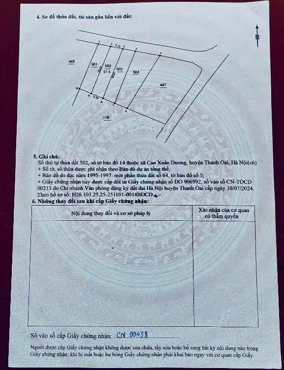 Đất thổ cư Thôn Thị Nguyên, Xã Dân Hòa 57,5m² giá 2.7 tỷ - Nằm trong khu dân cư đông đúc!