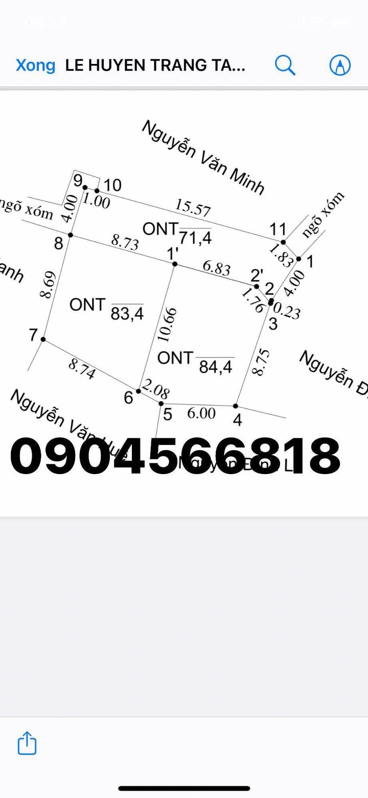 Đất thổ cư Phú Nghĩa Chương Mỹ 167m², giá 2.1 tỷ - Mặt tiền rộng 17m!