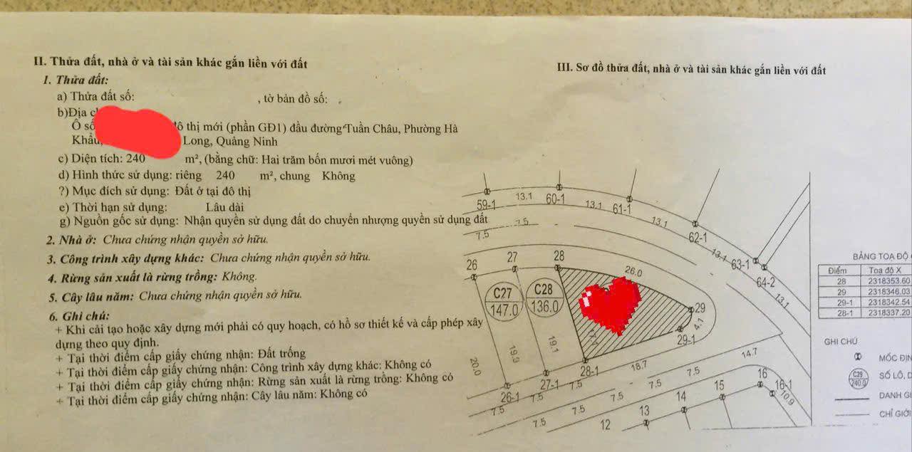 Đất nền khu đô thị mới Tuần Châu 240m² - Cơ hội đầu tư hấp dẫn!