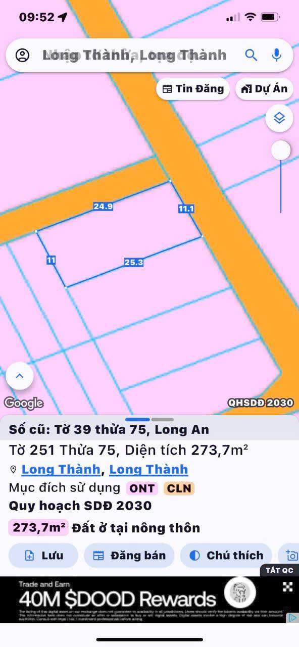 Đất nền Long Thành, Đồng Nai 273m² giá 4 tỷ - Đầu tư sinh lời ngay mặt tiền sân bay!