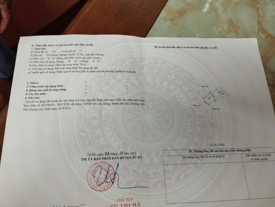 Đất nền Tứ Kỳ 76m² giá 800 triệu - Khu dân cư đông đúc, thuận tiện!