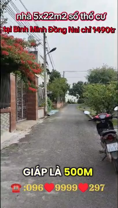 Nhà cấp 4 tại xã Bình Minh, Đồng Nai 110m² giá 1.49 tỷ - Chính chủ, mới xây đẹp!