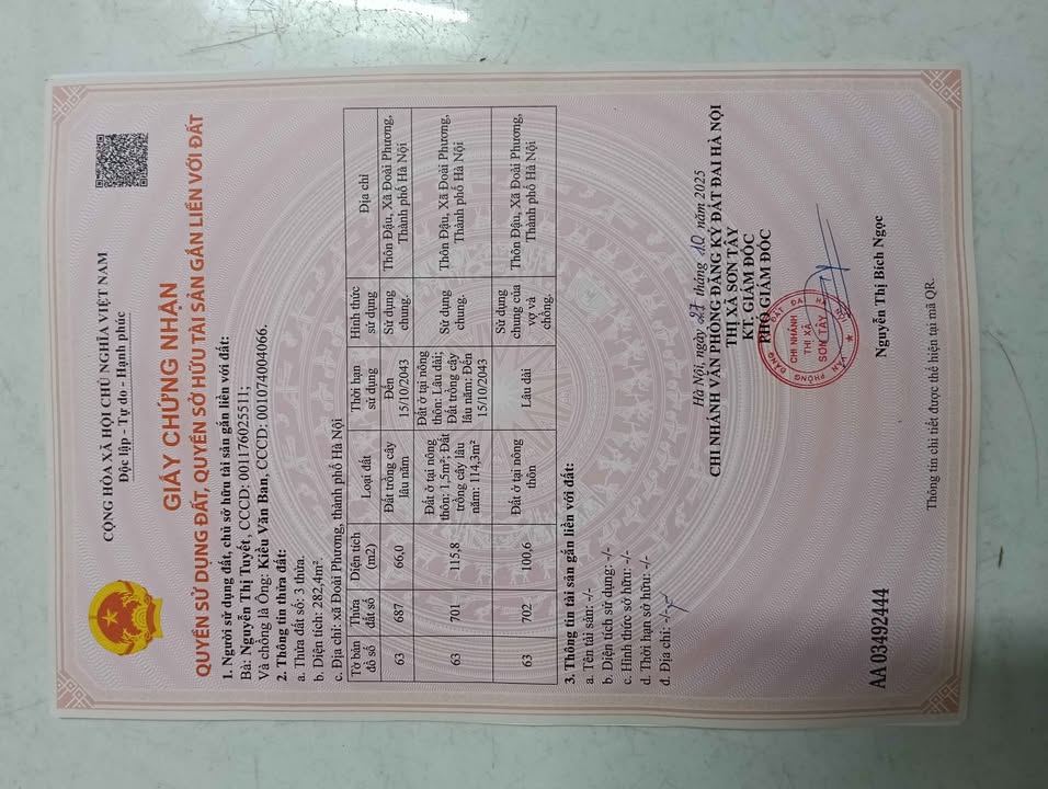 Đất thổ cư 100m² tại Sơn Đông, Sơn Tây - Giá chỉ 1.4 tỷ, ô tô vào thoải mái!