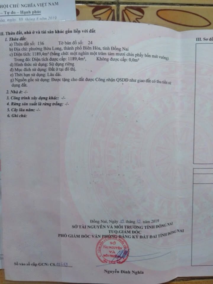 Lô đất Bửu Long Biên Hòa 1189m² giá 27 tỷ - Đối diện bến xe tiện lợi!