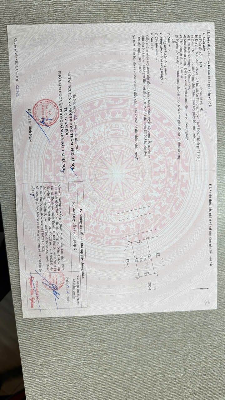 Đất nền An Thượng Hoài Đức 97m² giá thỏa thuận - Cơ hội đầu tư sinh lời cao!