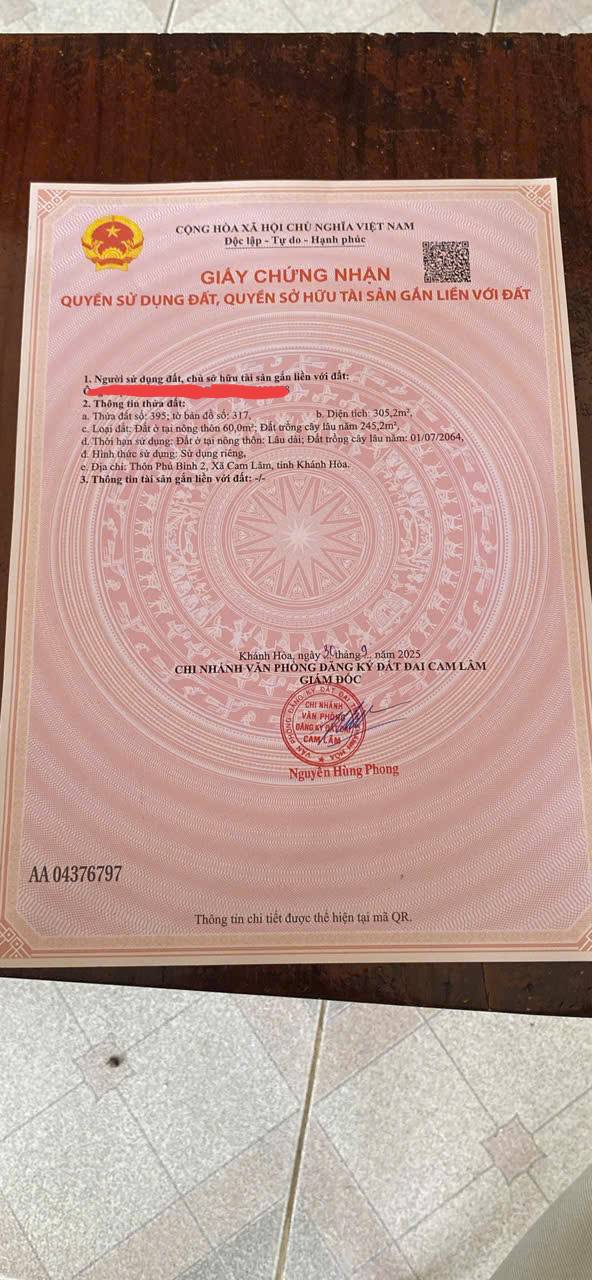 Đất thổ cư Cam Tân 300m² giá 1.3 tỷ - Đường ô tô vào thoải mái!