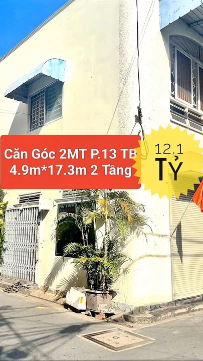 Nhà góc 2 mặt tiền hẻm 6m phường 13 Tân Bình 84.73m² giá chỉ 12.1 tỷ - Đầu tư sinh lời!
