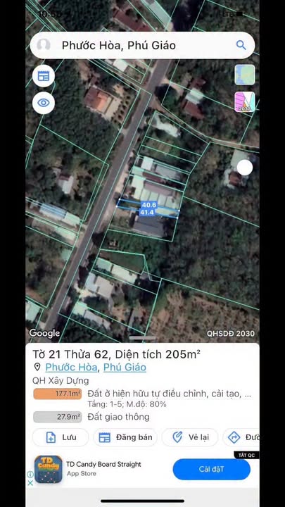 Đất nền Vĩnh Hòa Phú Giáo 264.6m² giá 1.6 tỷ - Sổ đỏ chính chủ, gần chợ