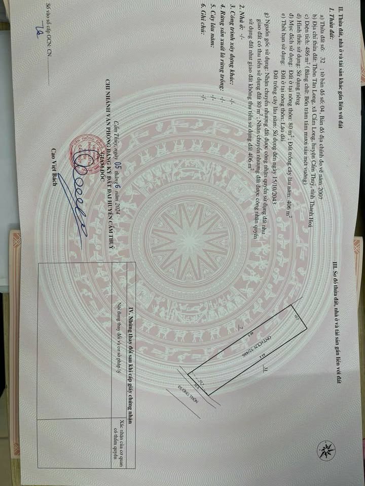 Đất Cẩm Long, Cẩm Thủy 8000m² giá chỉ 160 triệu - Cần bán gấp!