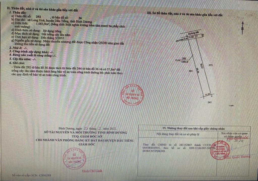 Đất Long Hòa Dầu Tiếng 1092m² giá chỉ 700 triệu - Cơ hội đầu tư tuyệt vời!