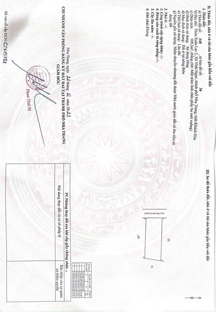 Đất nền Vĩnh Ngọc - Nha Trang 109m² giá 2.405 tỷ - Sổ đỏ chính chủ!