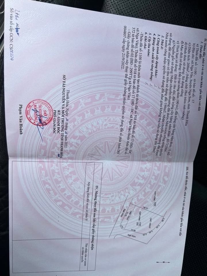 Đất nền 3 mặt tiền xã Nga Văn 200m² chỉ 600 triệu - Cơ hội đầu tư tuyệt vời!