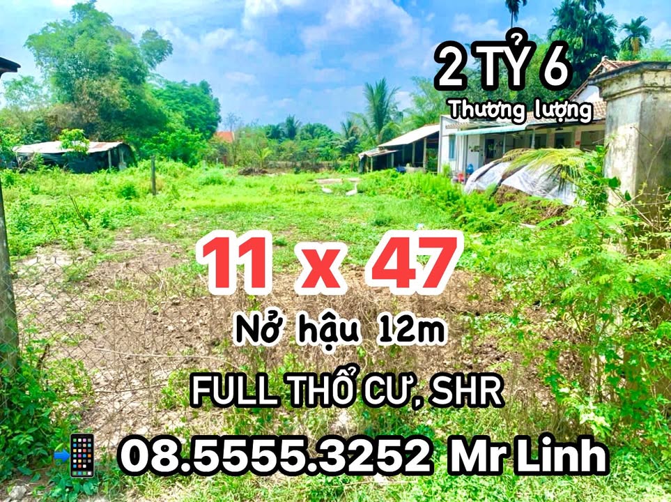 Đất thổ cư 541m² mặt tiền đường 6m - Bán gấp 2.6 tỷ tại Đức Hòa, Long An