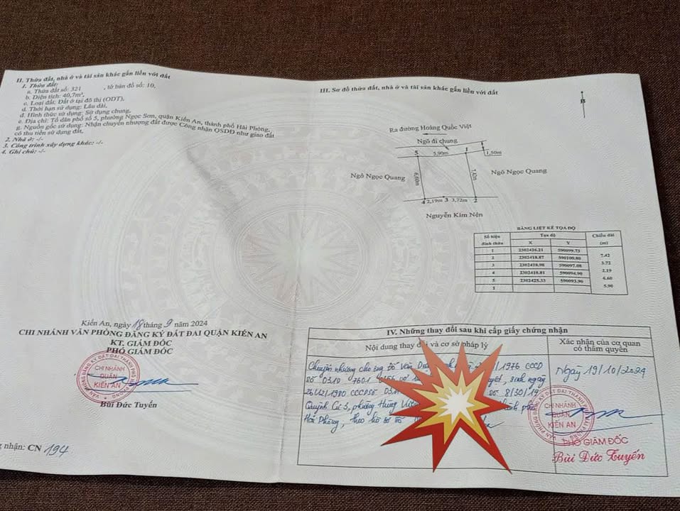 Đất nền Ngọc Sơn, Kiến An, Hải Phòng 41m² giá 800 triệu - Cơ hội đầu tư tuyệt vời!