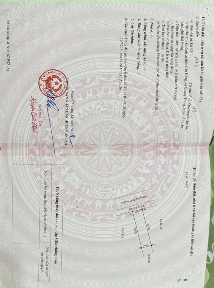 Đất Tái Định Cư Câu Đông An Lão 100m² giá 1.6 tỷ - Cơ hội đầu tư hiếm có!